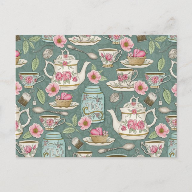 Carte Postale Tea Party vintage (Devant)