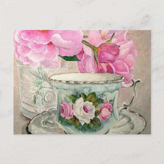 Carte Postale Teacup et Peony (Devant)