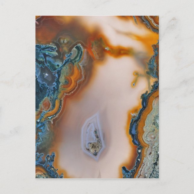 Carte Postale Teal et Rust Agate (Devant)