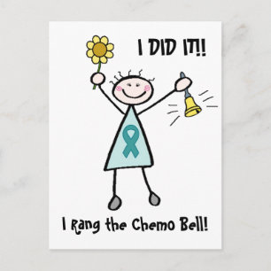 Carte Postale Teal Ribbon Chemo Bell Postcard