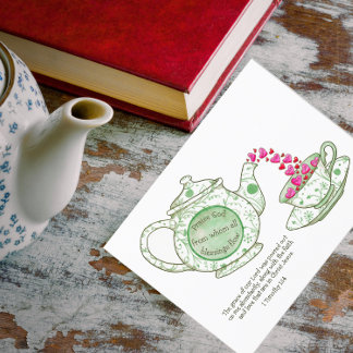 Carte Postale Teapot grâce et bénédictions Inspirationnel