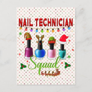 Carte Postale Technicien de clou de Noël Propriétaires du salon 