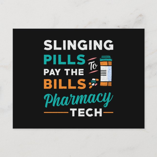 Carte Postale Technicien en pharmacie pilules de collage pharmac (Devant)