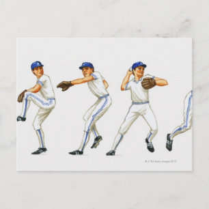Carte Postale Technique de lancer de base-ball, image multiple