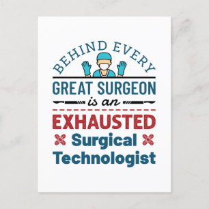 Carte Postale Technologue chirurgical épuisé Funny Scrub Tech