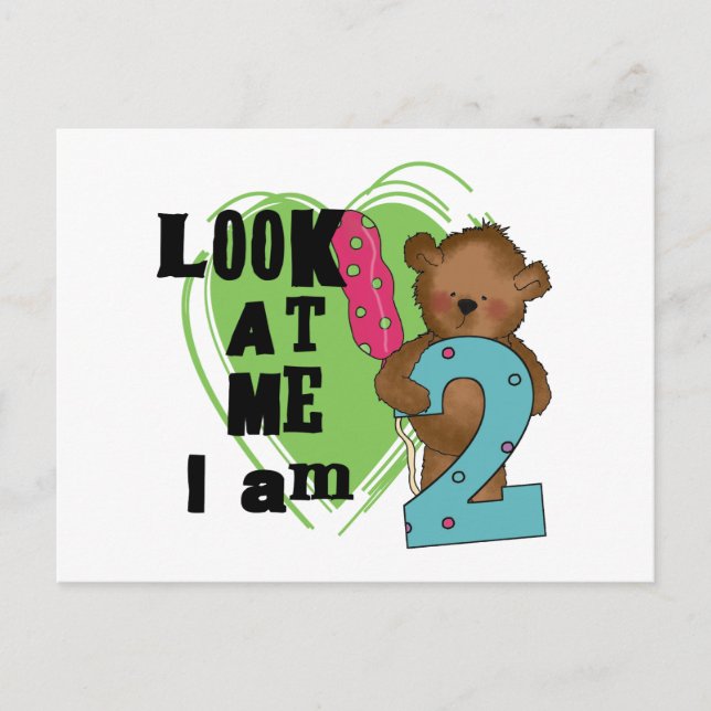 Carte Postale Teddy Bear I'm 2 Anniversaire T-shirts et cadeaux (Devant)