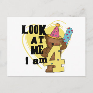 Carte Postale Teddy Bear I'm 4 Anniversaire Tshirts and Gifts