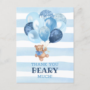 Carte Postale Teddy Bear Merci Beary beaucoup
