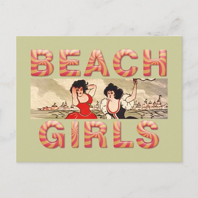 Carte Postale TEE Beach Girls domine le monde (Devant)