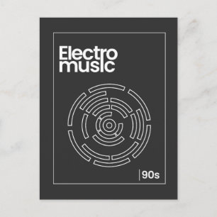 Carte Postale Tee-shirt Electro Maze 90s Techno