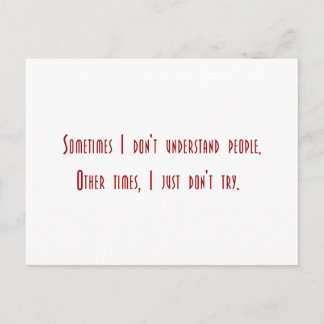 Carte Postale Tee - shirt sarcastique pour les personnes