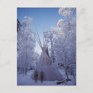 Carte Postale Teepee en hiver