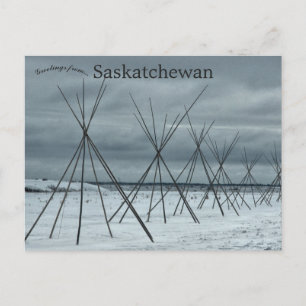 Carte Postale Teepees menant à Wanuskewin Saskatchewan
