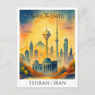 Carte Postale Téhéran Iran aquarelle personnalisée Enregistrez l