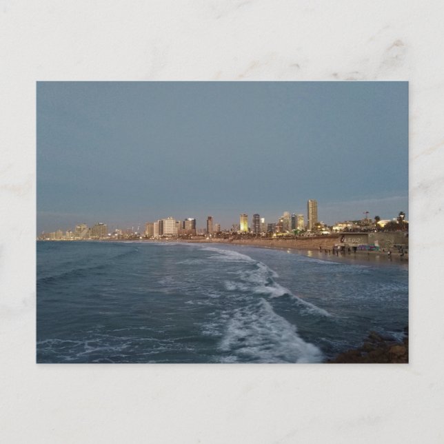 Carte Postale Tel Aviv après le coucher du soleil, Israël (Devant)