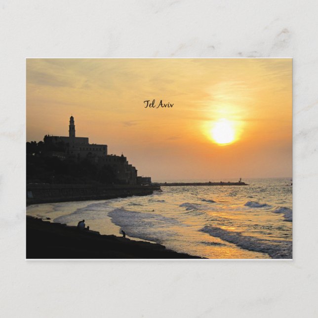 Carte Postale Tel Aviv, Israël—photo du coucher du soleil (Devant)