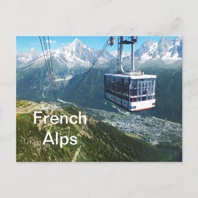 Carte Postale Téléphérique au-dessus de Chamonix (Devant)