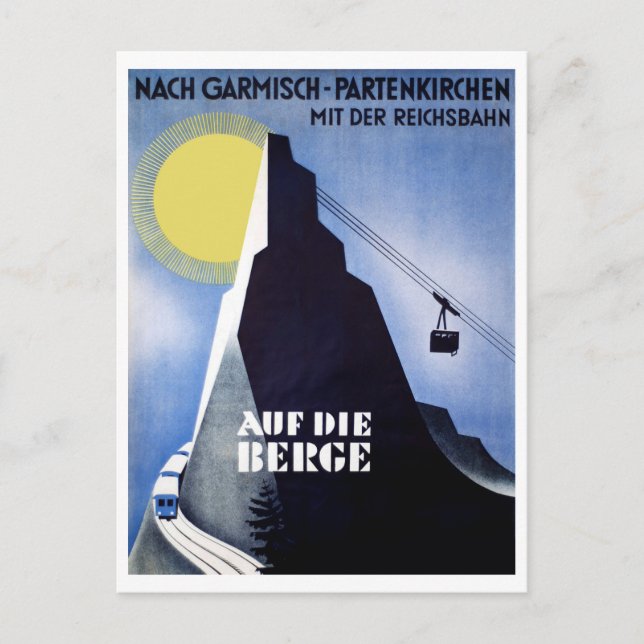 Carte Postale Téléphérique de Garmisch-Partenkirchen. Pic montag (Devant)