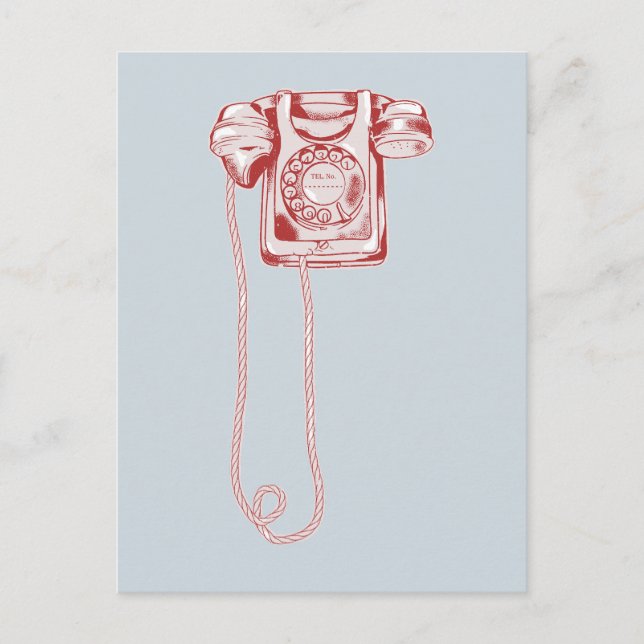 Carte Postale téléphone à cadran rotatif des années 80 (Devant)