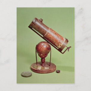 Carte Postale Télescope appartenant à monsieur Isaac Newton 1671
