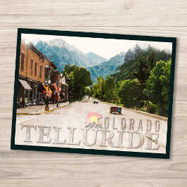 Carte Postale Telluride Colorado Ski Mountains Aquarelle