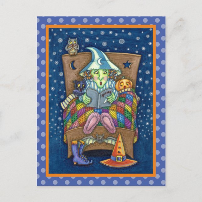 CARTE POSTALE TÉMOIN RACONTE DES HISTOIRES ÉFFRAYANTES DU LIT, H (Devant)