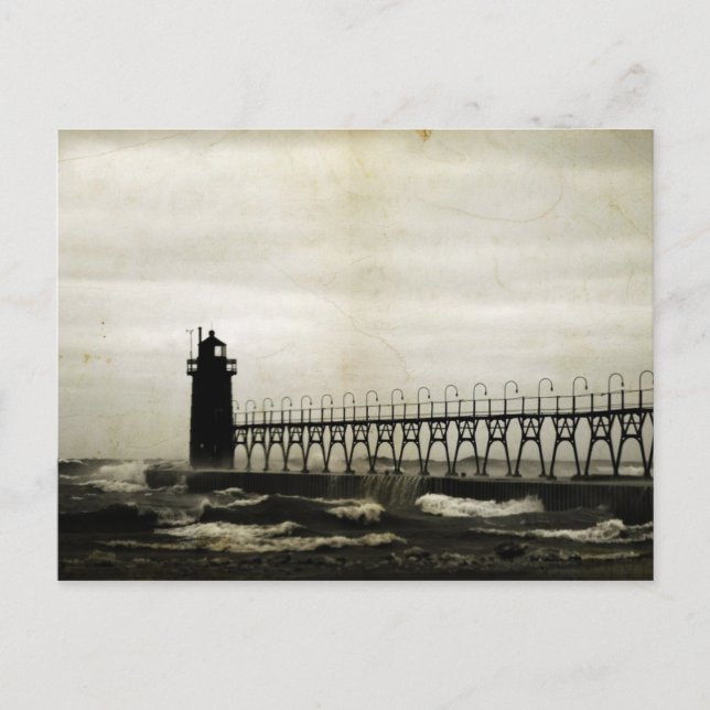 Carte Postale Température du phare de South Haven Michigan (Devant)
