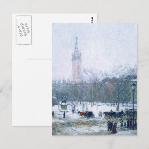 Carte Postale Tempête de neige, Carré Madison. Noël des beaux-ar