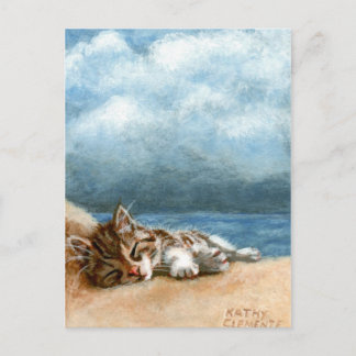 Carte postale Tempête de plage Kitten