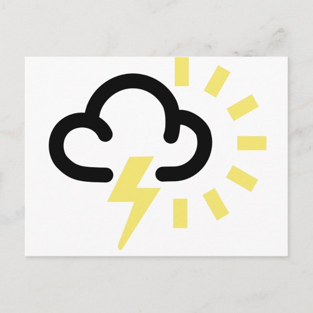 Carte Postale Tempête du tonnerre : Symbole des prévisions météo (Devant)
