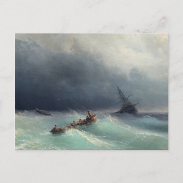 Carte Postale Tempête en mer (Devant)