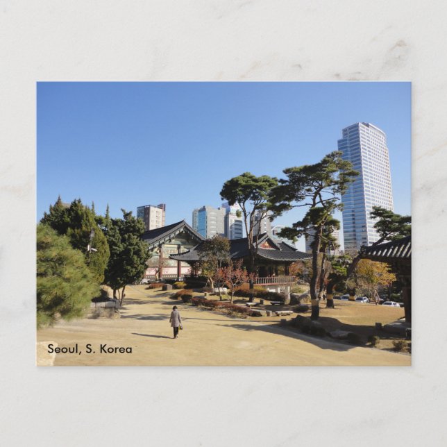 Carte Postale Temple bouddhiste à Séoul, Corée du Sud (Devant)