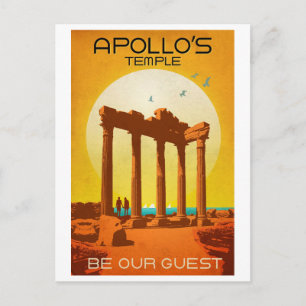 Carte Postale Temple d'Apollon, Turquie, mer Méditerranée, vinta