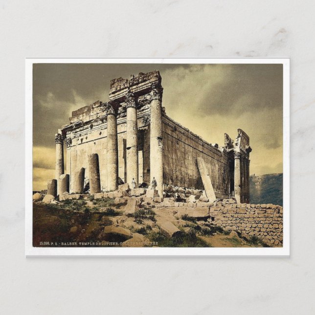 Carte Postale Temple de Jupiter, colonne penchée, Baalbek, Saint (Devant)