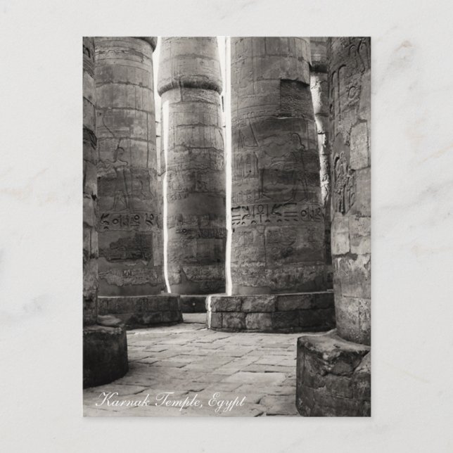 Carte Postale Temple de Karnak, Hiéroglyphes, Égypte antique (Devant)