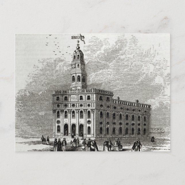 Carte Postale Temple de Mormon à Salt Lake, 1854 (Devant)