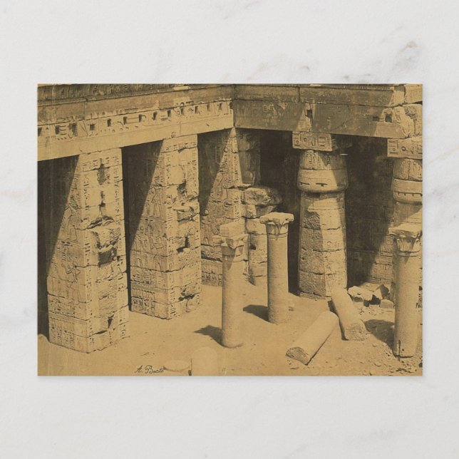 Carte Postale Temple de Ramses III. Égypte vers 1870 (Devant)