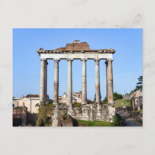 Carte Postale Temple de Saturne dans le Forum Romain - Rome, Ita