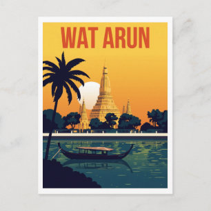 Carte Postale Temple de Wat Arun au coucher du soleil