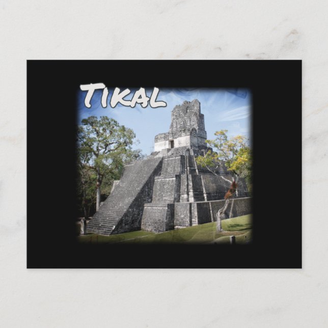 Carte Postale Temple des ruines de Tikal au Guatemala (Devant)