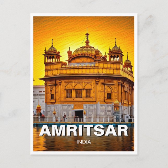 Carte Postale Temple d'or d'Amritsar (Devant)