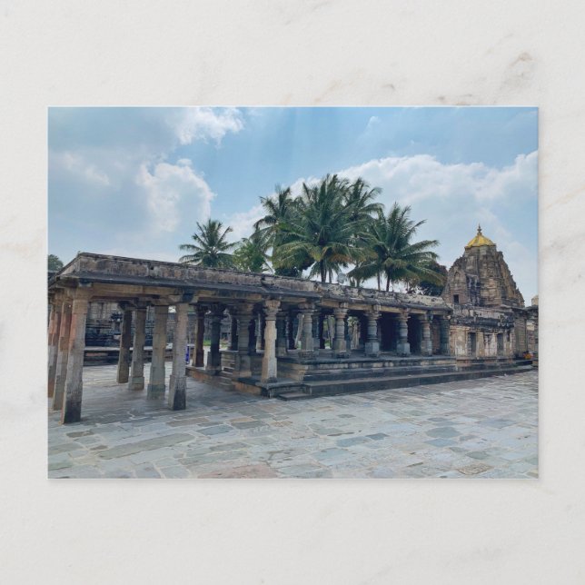 Carte Postale Temple en pierre à Belur, Karnataka, Inde (Devant)