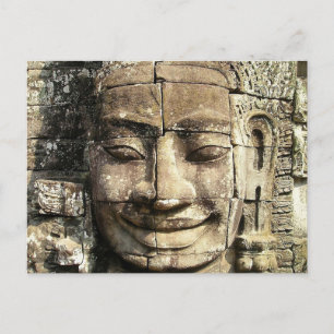 Carte Postale Temple Face, Cambodge Vintage