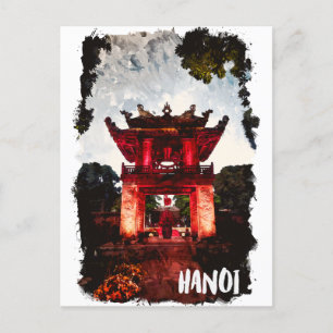 Carte Postale Temple Hanoï Vietnam de la littérature
