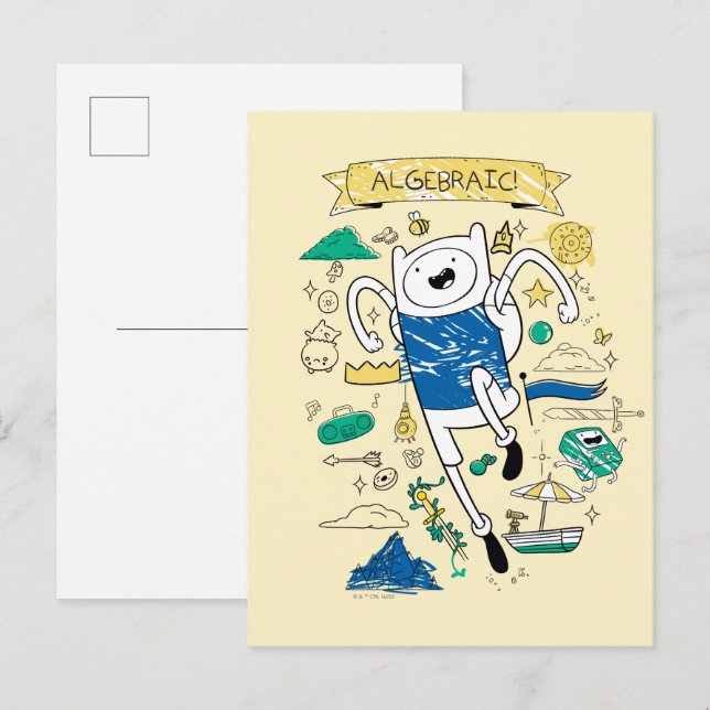 Carte Postale Temps d'aventure | Croquis de recherche "algébriqu (Devant / Derrière)