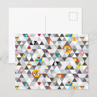 Carte Postale Temps d'aventure | Motif de caractères triangulair
