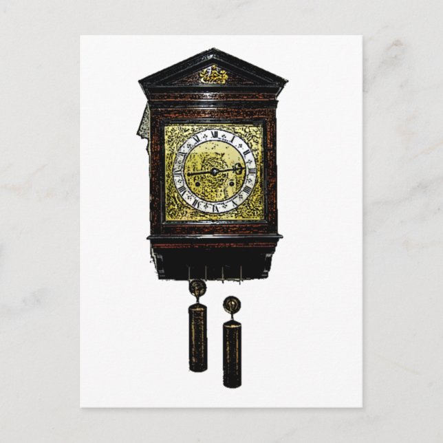 Carte Postale Temps de dessin de l'horloge vintage (Devant)