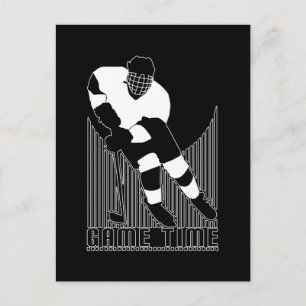 Carte Postale Temps de jeu de hockey gras Foncé Action sportive