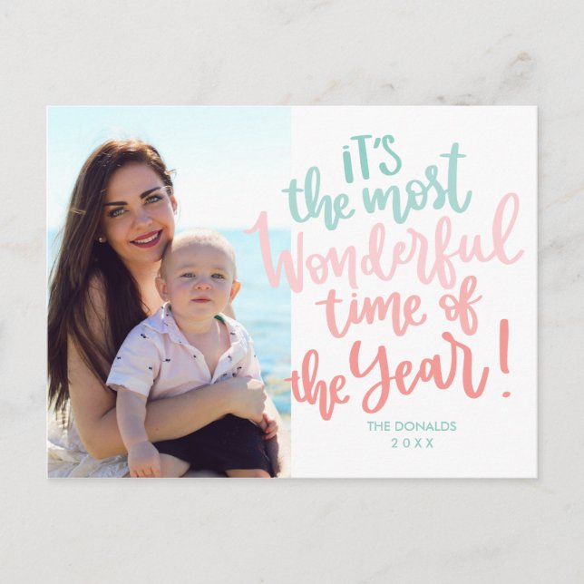 Carte Postale Temps le plus merveilleux de l'année | Blue HOLIDA (Devant)