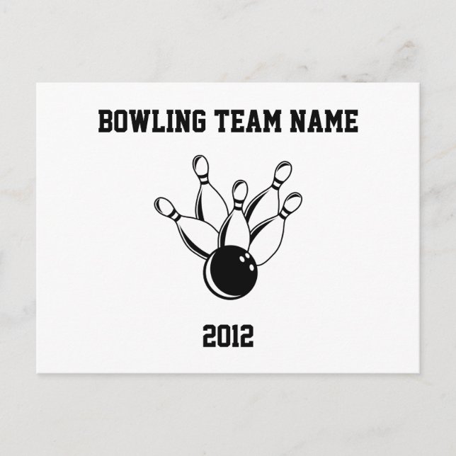 Carte Postale Ten Pin Bowling, Bowling Team Name, 2012 (Devant)